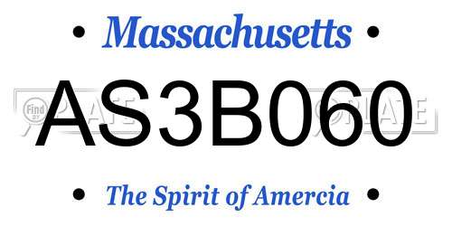 AS3B060 Massachusetts License Plate