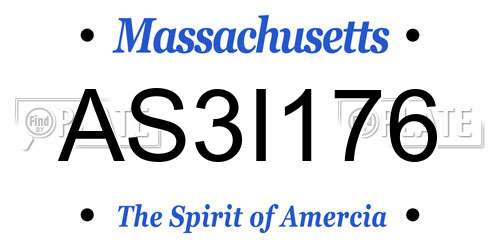 AS3I176 Massachusetts License Plate