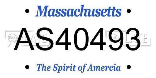 AS40493 Massachusetts License Plate