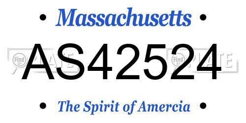 AS42524 Massachusetts License Plate