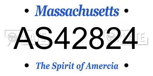 AS42824 Massachusetts License Plate