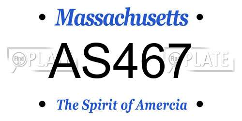 AS467 Massachusetts License Plate