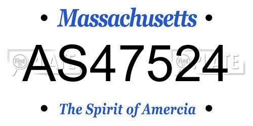 AS47524 Massachusetts License Plate