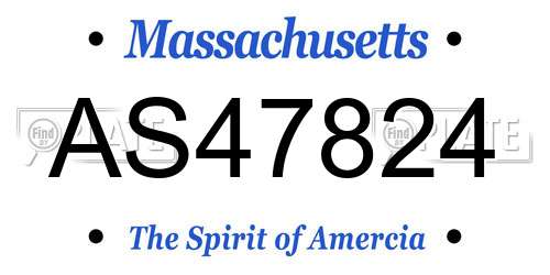 AS47824 Massachusetts License Plate