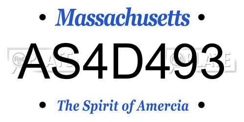 AS4D493 Massachusetts License Plate