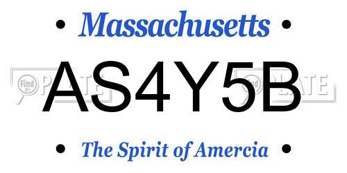 AS4Y5B Massachusetts License Plate