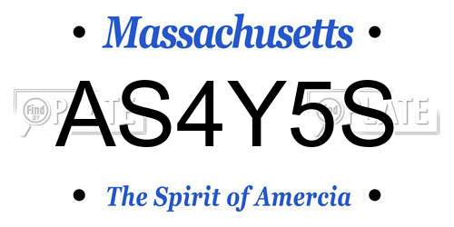 AS4Y5S Massachusetts License Plate