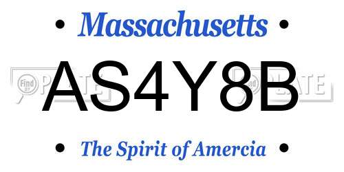 AS4Y8B Massachusetts License Plate