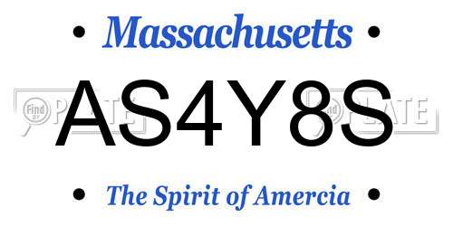 AS4Y8S Massachusetts License Plate