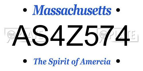 AS4Z574 Massachusetts License Plate