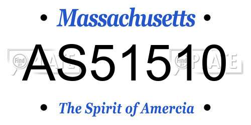 AS51510 Massachusetts License Plate