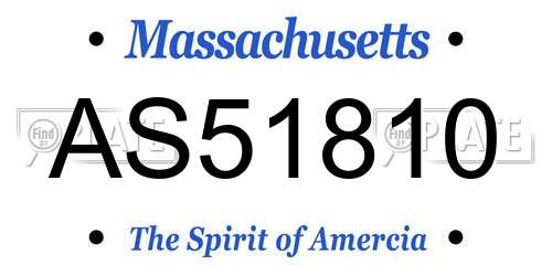 AS51810 Massachusetts License Plate