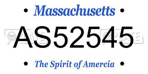 AS52545 Massachusetts License Plate