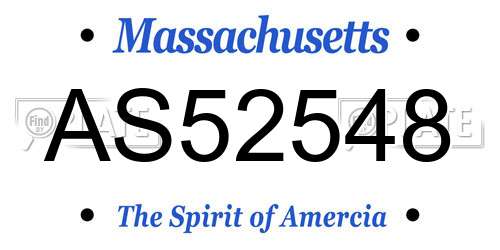 AS52548 Massachusetts License Plate