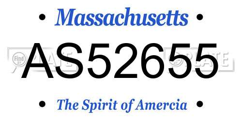 AS52655 Massachusetts License Plate