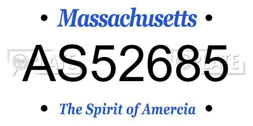 AS52685 Massachusetts License Plate