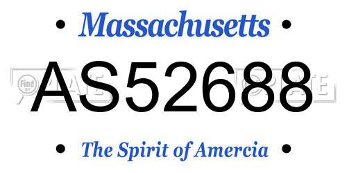 AS52688 Massachusetts License Plate