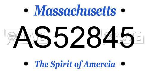 AS52845 Massachusetts License Plate
