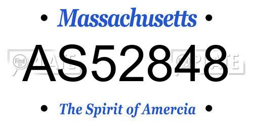 AS52848 Massachusetts License Plate