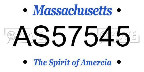 AS57545 Massachusetts License Plate