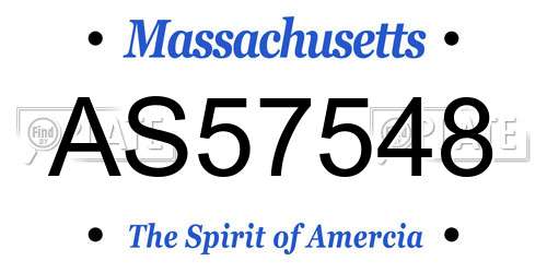 AS57548 Massachusetts License Plate