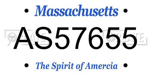 AS57655 Massachusetts License Plate
