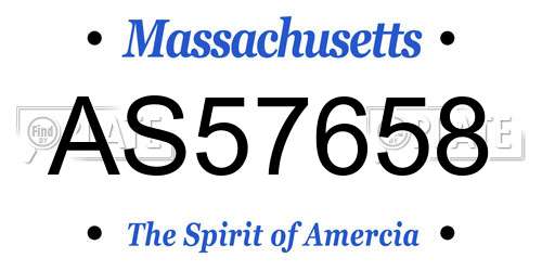 AS57658 Massachusetts License Plate