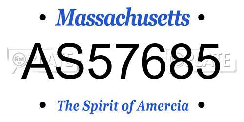AS57685 Massachusetts License Plate