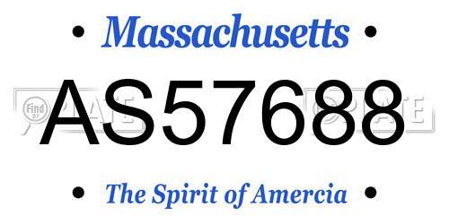 AS57688 Massachusetts License Plate