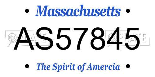 AS57845 Massachusetts License Plate