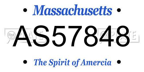 AS57848 Massachusetts License Plate