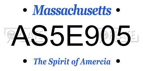 AS5E905 Massachusetts License Plate