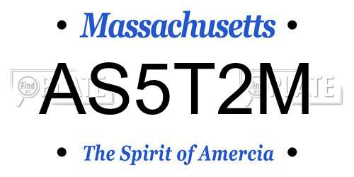 AS5T2M Massachusetts License Plate
