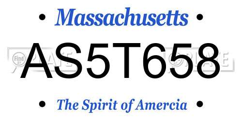 AS5T658 Massachusetts License Plate