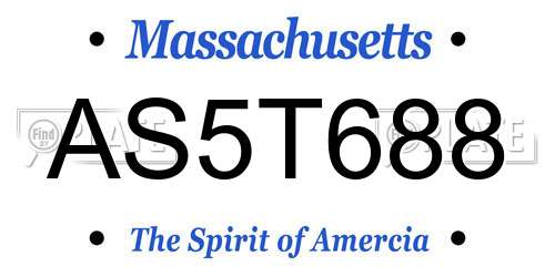 AS5T688 Massachusetts License Plate
