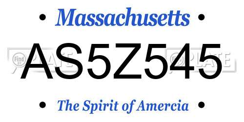 AS5Z545 Massachusetts License Plate