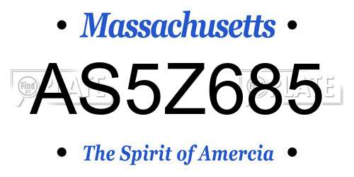 AS5Z685 Massachusetts License Plate