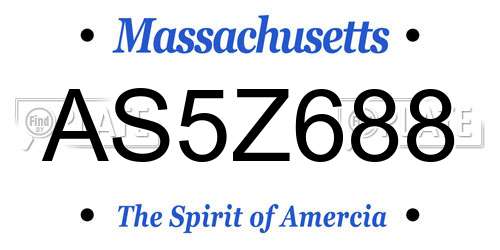 AS5Z688 Massachusetts License Plate