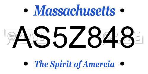 AS5Z848 Massachusetts License Plate