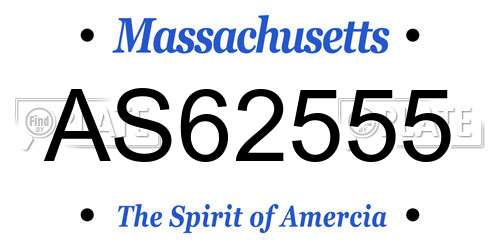 AS62555 Massachusetts License Plate
