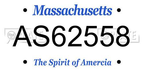 AS62558 Massachusetts License Plate