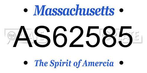 AS62585 Massachusetts License Plate