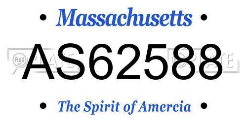 AS62588 Massachusetts License Plate