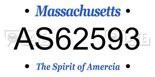 AS62593 Massachusetts License Plate