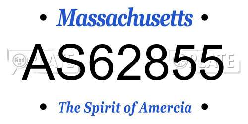AS62855 Massachusetts License Plate