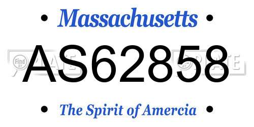 AS62858 Massachusetts License Plate