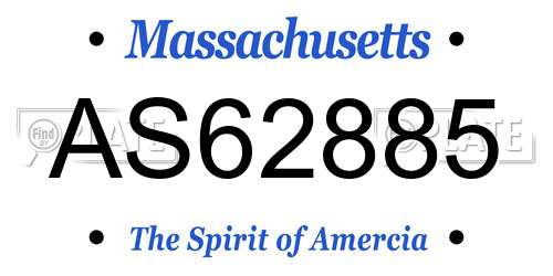 AS62885 Massachusetts License Plate