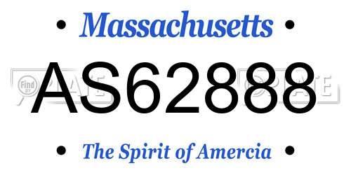 AS62888 Massachusetts License Plate