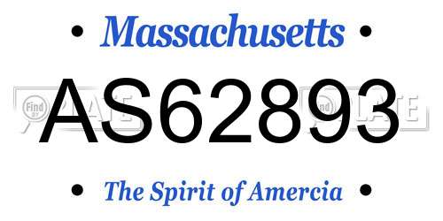 AS62893 Massachusetts License Plate