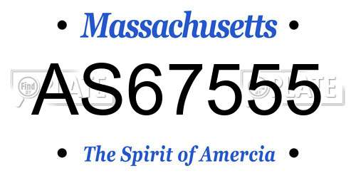 AS67555 Massachusetts License Plate